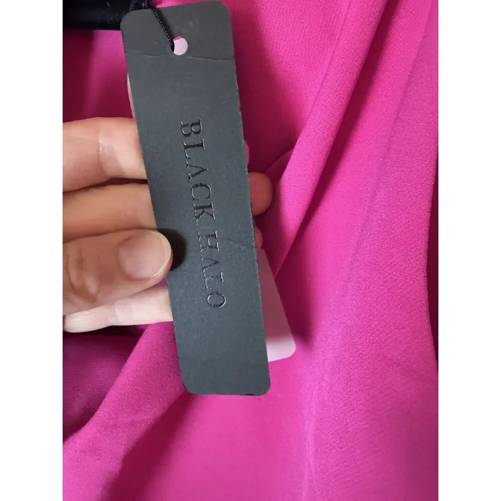 BLACK HALO Womens Hot Pink Lined Sleeveless Midi Formal Fit + Flare Sz 10 NWT